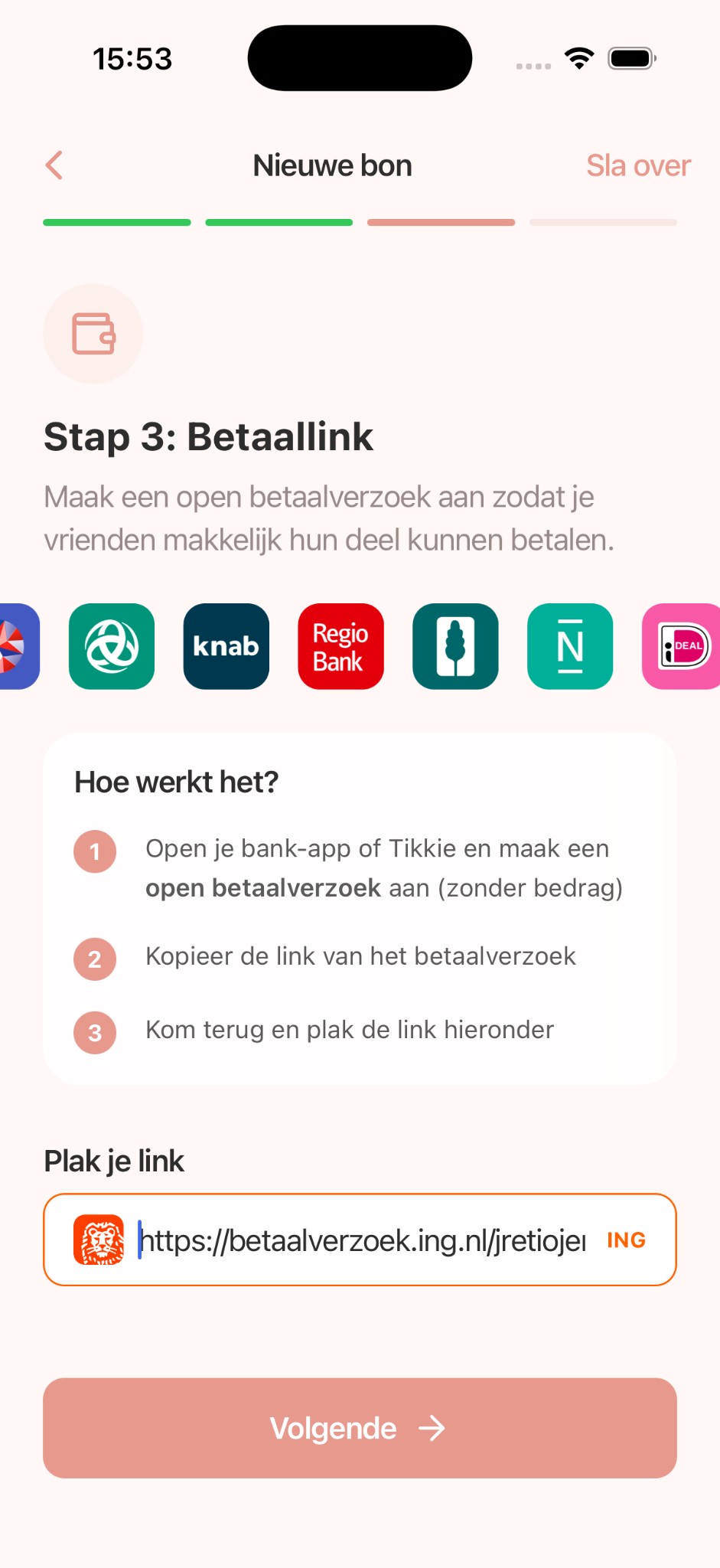 Stap 3: Betaallink plakken